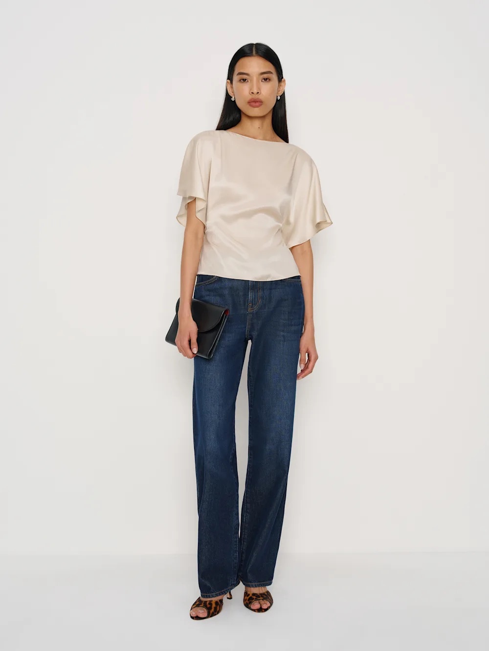 NEW Reformation Avery Silk Warp Top Size S Almond